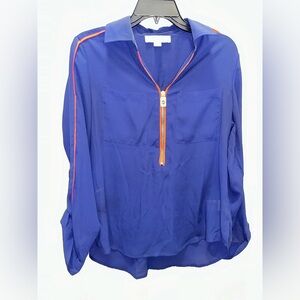 Michael Kors front zipper blouse